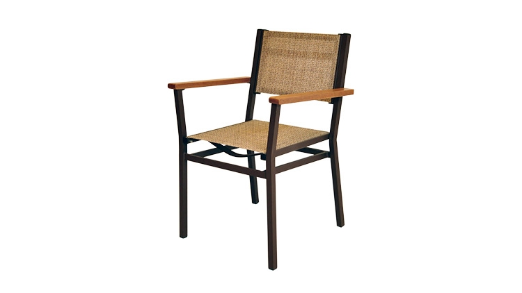 Cadeira em tela sling Roma com braço de madeira - Alumax - Alumax Móveis